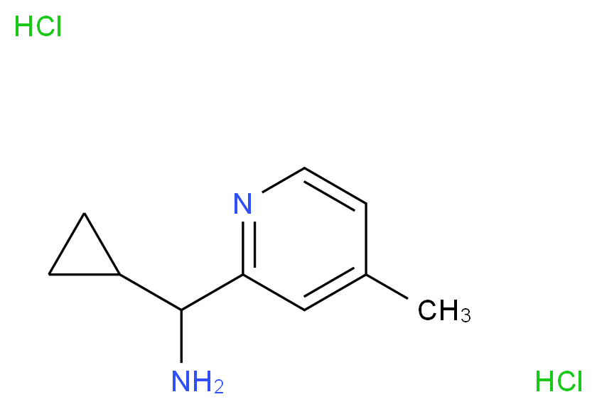 cyclopropyl(4-methylpyridin-2-yl)methanamine dihydrochloride_分子结构_CAS_1203308-27-3