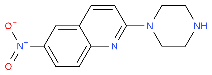 6-nitro-2-(piperazin-1-yl)quinoline_分子结构_CAS_77372-73-7