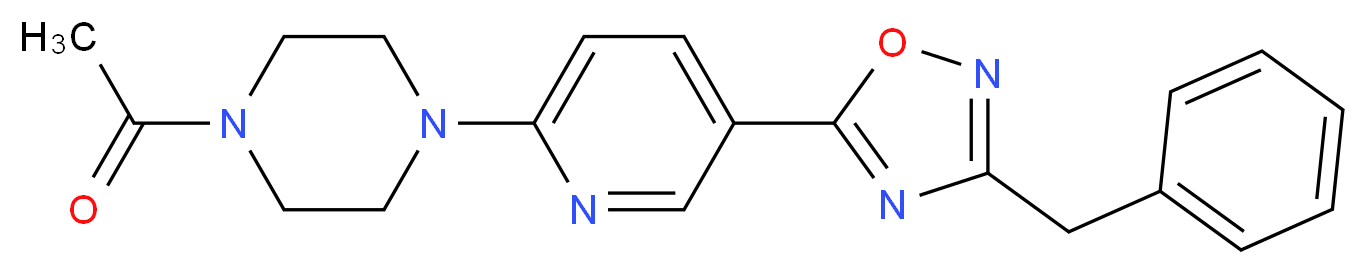 1-acetyl-4-[5-(3-benzyl-1,2,4-oxadiazol-5-yl)-2-pyridinyl]piperazine_分子结构_CAS_)