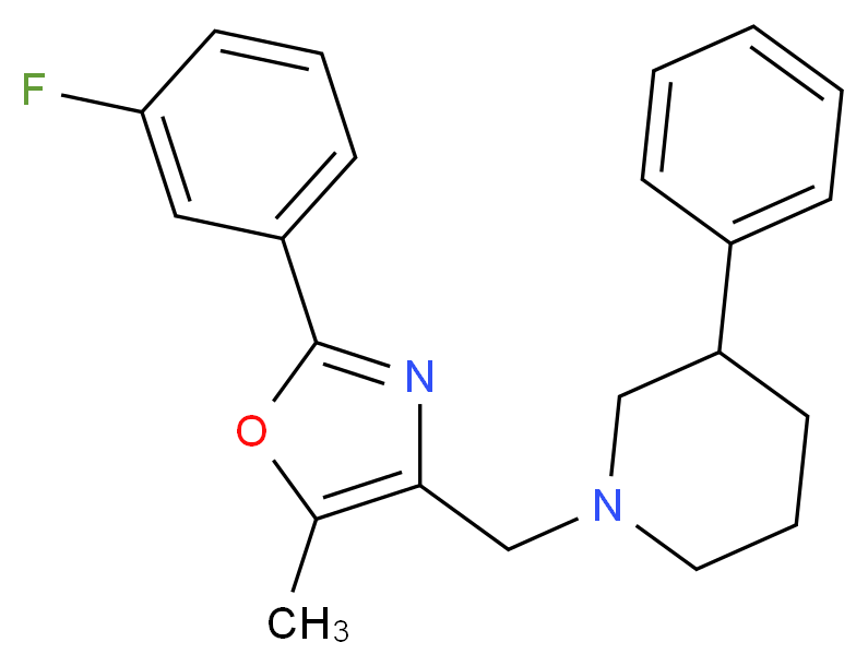 1-{[2-(3-fluorophenyl)-5-methyl-1,3-oxazol-4-yl]methyl}-3-phenylpiperidine_分子结构_CAS_)