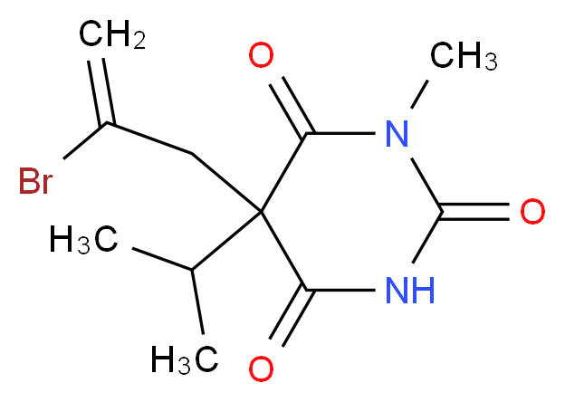 5-(2-bromoprop-2-en-1-yl)-1-methyl-5-(propan-2-yl)-1,3-diazinane-2,4,6-trione_分子结构_CAS_125-55-3