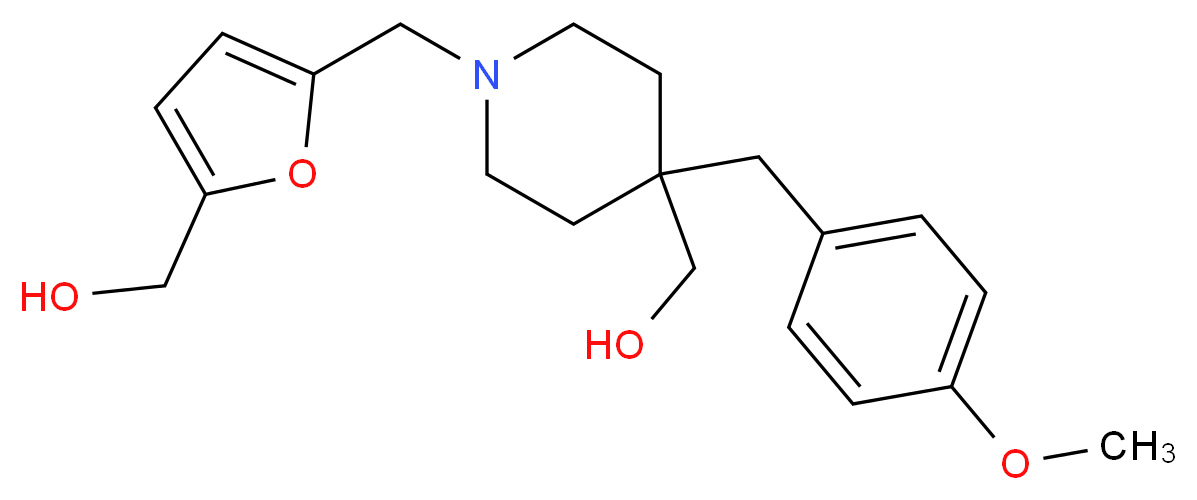 [1-{[5-(hydroxymethyl)-2-furyl]methyl}-4-(4-methoxybenzyl)-4-piperidinyl]methanol_分子结构_CAS_)