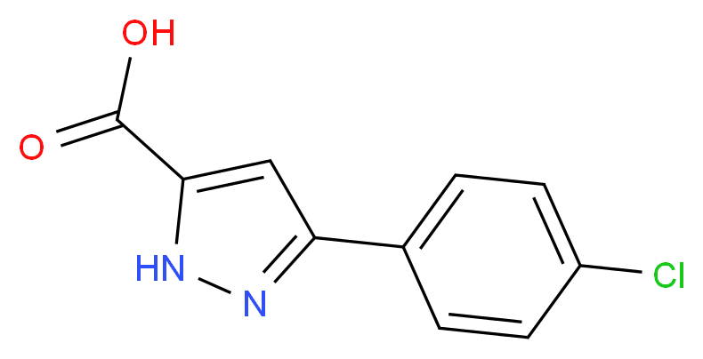 3-(4-chlorophenyl)-1H-pyrazole-5-carboxylic acid_分子结构_CAS_887408-58-4