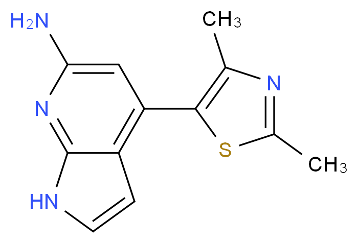 4-(2,4-dimethyl-1,3-thiazol-5-yl)-1H-pyrrolo[2,3-b]pyridin-6-amine_分子结构_CAS_)