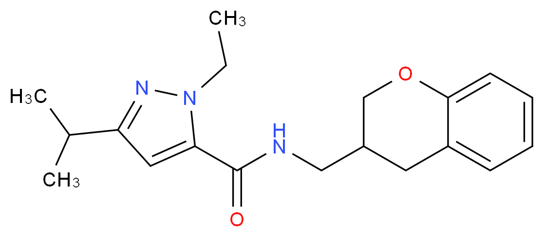 N-(3,4-dihydro-2H-chromen-3-ylmethyl)-1-ethyl-3-isopropyl-1H-pyrazole-5-carboxamide_分子结构_CAS_)