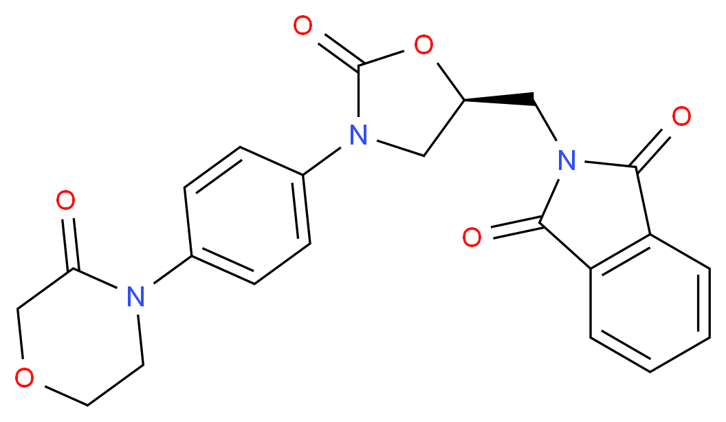 4-[4-[(5S)-5-Phthalimidomethyl-2-oxo-3-oxazolidinyl]phenyl]-3-morpholinone_分子结构_CAS_446292-08-6)