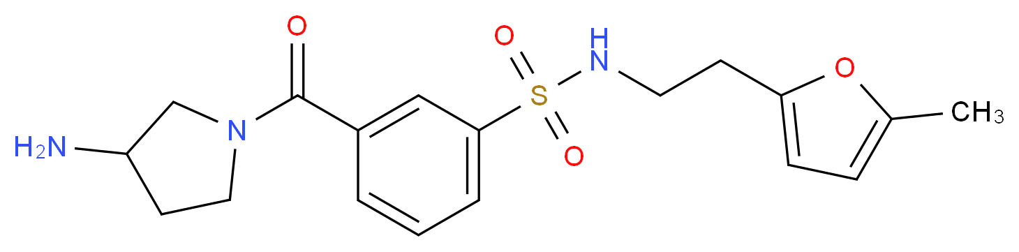 3-[(3-aminopyrrolidin-1-yl)carbonyl]-N-[2-(5-methyl-2-furyl)ethyl]benzenesulfonamide_分子结构_CAS_)