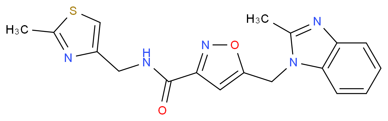 5-[(2-methyl-1H-benzimidazol-1-yl)methyl]-N-[(2-methyl-1,3-thiazol-4-yl)methyl]-3-isoxazolecarboxamide_分子结构_CAS_)