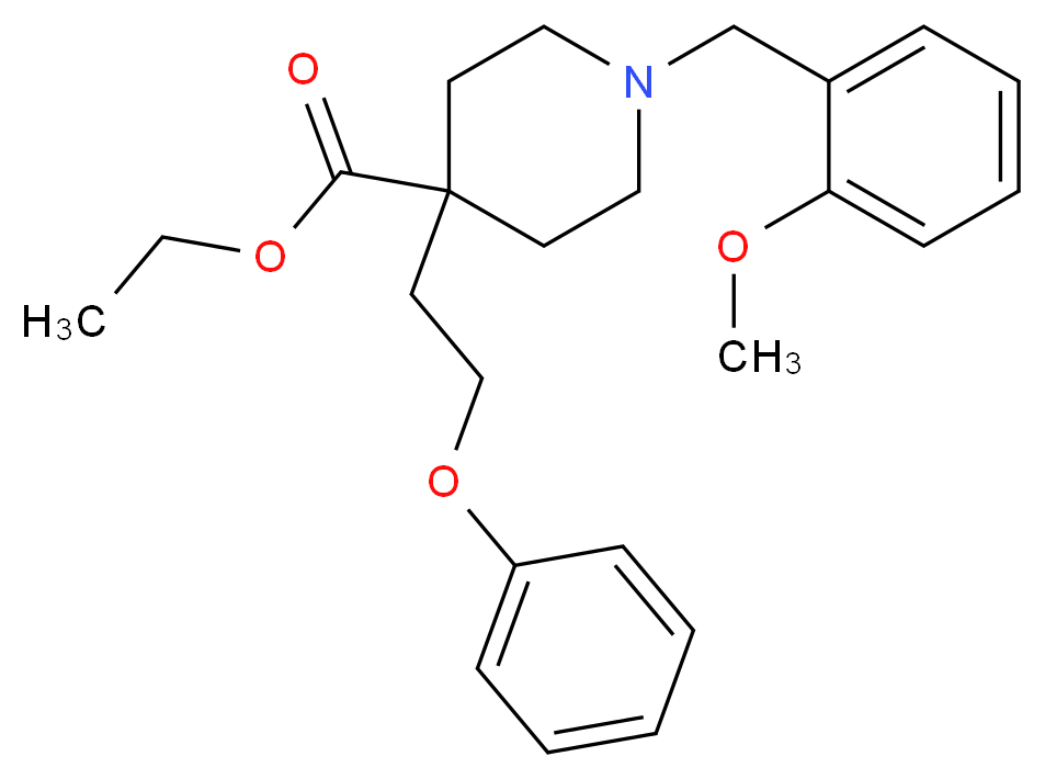 ethyl 1-(2-methoxybenzyl)-4-(2-phenoxyethyl)-4-piperidinecarboxylate_分子结构_CAS_)