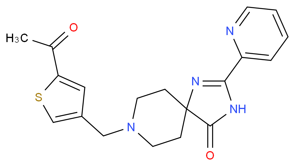 8-[(5-acetyl-3-thienyl)methyl]-2-pyridin-2-yl-1,3,8-triazaspiro[4.5]dec-1-en-4-one_分子结构_CAS_)