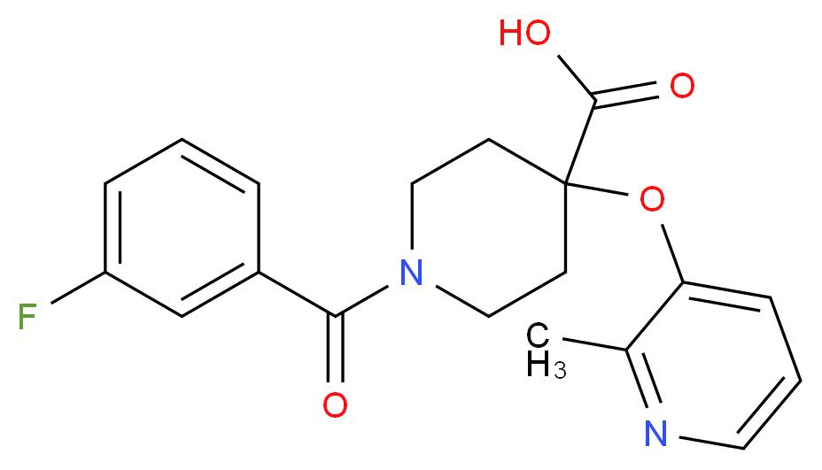 1-(3-fluorobenzoyl)-4-[(2-methylpyridin-3-yl)oxy]piperidine-4-carboxylic acid_分子结构_CAS_)