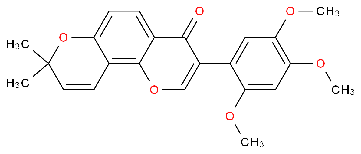 8,8-dimethyl-3-(2,4,5-trimethoxyphenyl)-4H,8H-pyrano[2,3-h]chromen-4-one_分子结构_CAS_75425-27-3