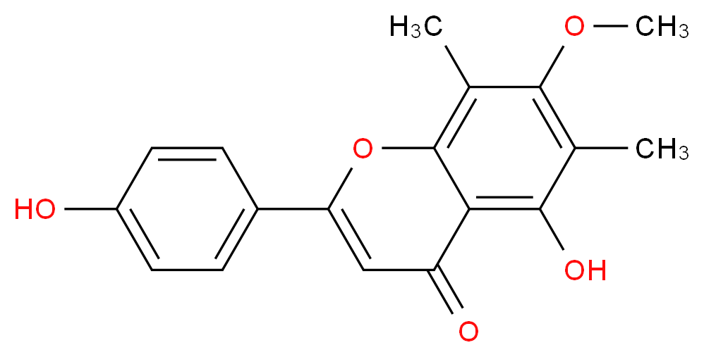 5-hydroxy-2-(4-hydroxyphenyl)-7-methoxy-6,8-dimethyl-4H-chromen-4-one_分子结构_CAS_3122-87-0