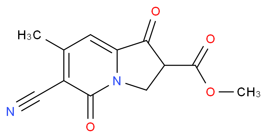 6-Cyano-1,2,3,5-tetrahydro-7-methyl-1,5-dioxo-2-Indolizinecarboxylic Acid Methyl Ester_分子结构_CAS_66917-18-8)