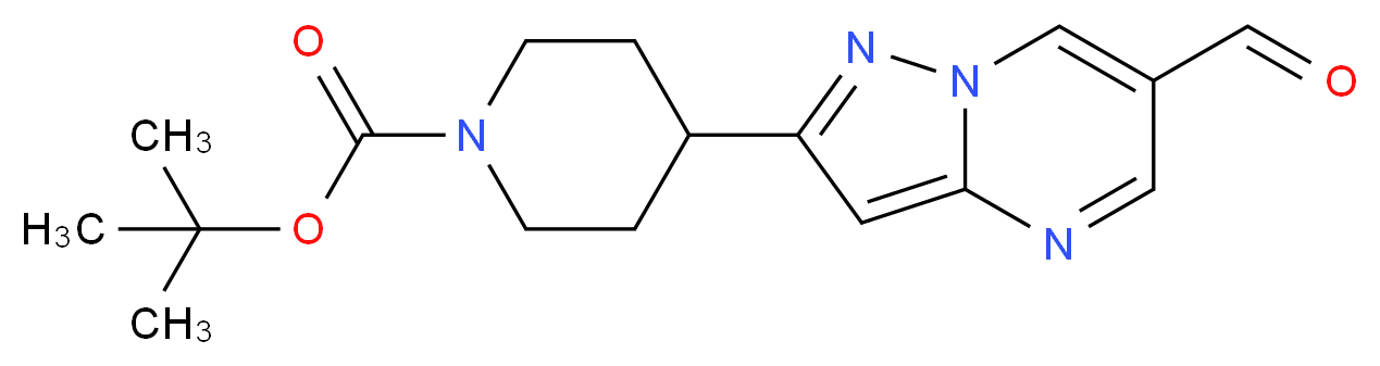 tert-Butyl 4-(6-formylpyrazolo[1,5-a]pyrimidin-2-yl)piperidine-1-carboxylate_分子结构_CAS_1258638-43-5)