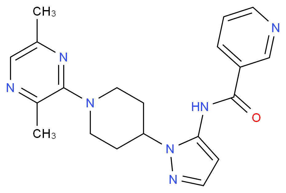 N-{1-[1-(3,6-dimethylpyrazin-2-yl)piperidin-4-yl]-1H-pyrazol-5-yl}nicotinamide_分子结构_CAS_)