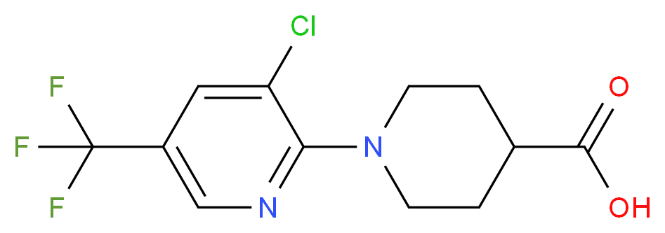 1-[3-chloro-5-(trifluoromethyl)pyridin-2-yl]piperidine-4-carboxylic acid_分子结构_CAS_337919-65-0