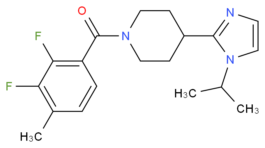 1-(2,3-difluoro-4-methylbenzoyl)-4-(1-isopropyl-1H-imidazol-2-yl)piperidine_分子结构_CAS_)