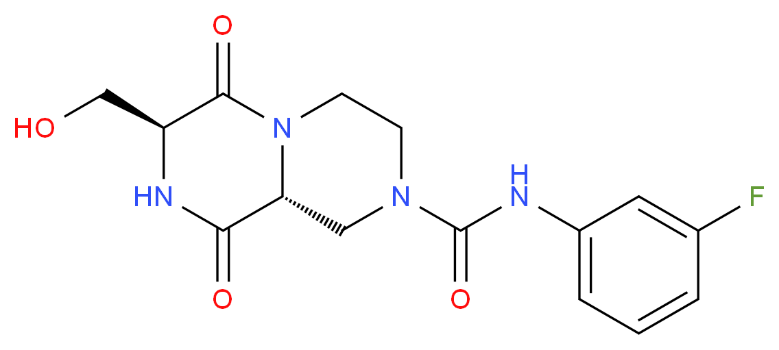 (7S,9aR)-N-(3-fluorophenyl)-7-(hydroxymethyl)-6,9-dioxooctahydro-2H-pyrazino[1,2-a]pyrazine-2-carboxamide_分子结构_CAS_)