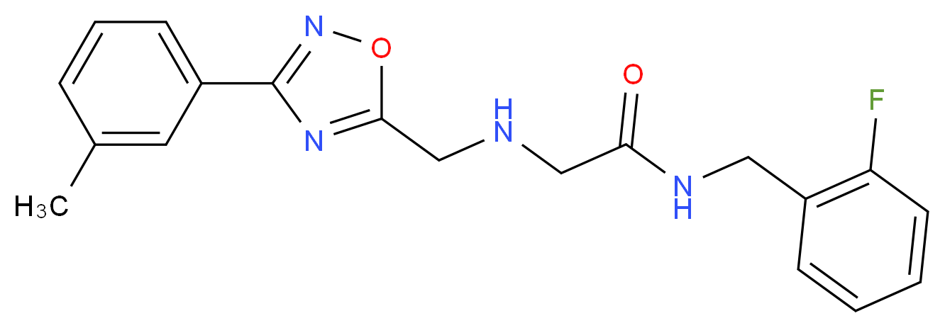 N-(2-fluorobenzyl)-2-({[3-(3-methylphenyl)-1,2,4-oxadiazol-5-yl]methyl}amino)acetamide_分子结构_CAS_)