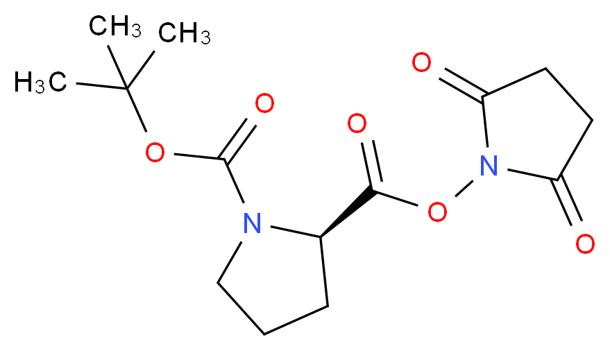 1-tert-butyl 2-(2,5-dioxopyrrolidin-1-yl) (2R)-pyrrolidine-1,2-dicarboxylate_分子结构_CAS_102185-34-2