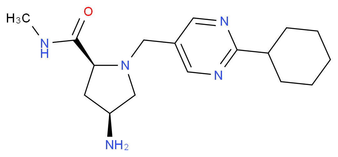 (2S,4S)-4-amino-1-[(2-cyclohexylpyrimidin-5-yl)methyl]-N-methylpyrrolidine-2-carboxamide_分子结构_CAS_)