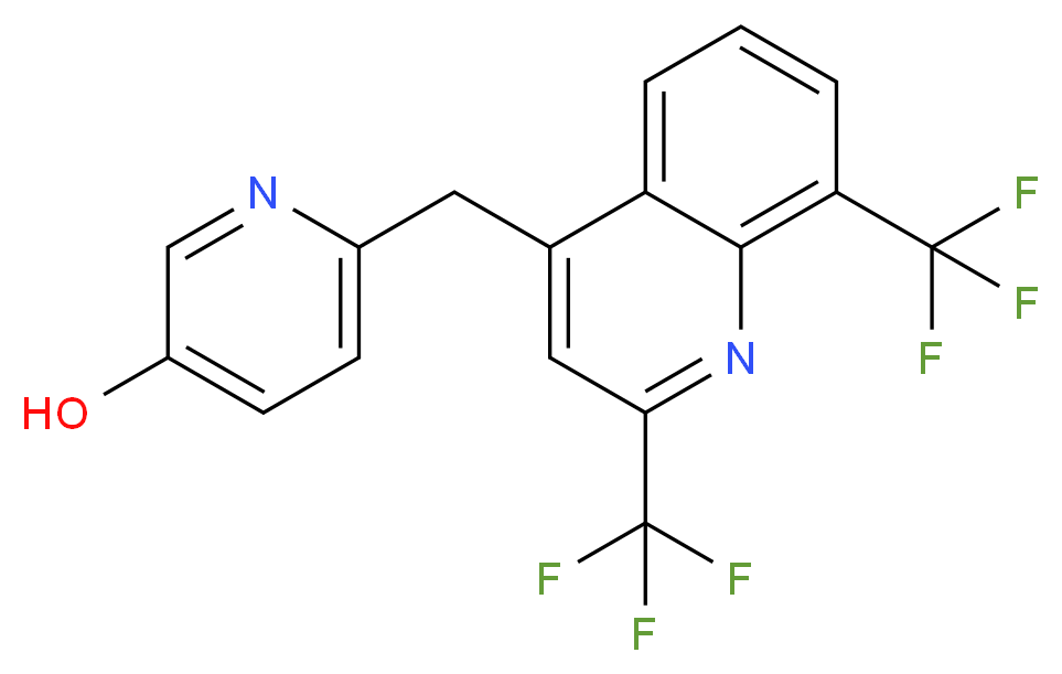 6-{[2,8-bis(trifluoromethyl)quinolin-4-yl]methyl}pyridin-3-ol_分子结构_CAS_955315-33-0