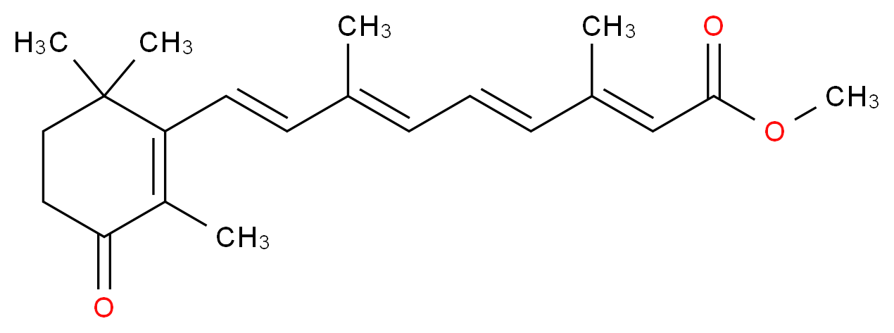 methyl (2E,4E,6E,8E)-3,7-dimethyl-9-(2,6,6-trimethyl-3-oxocyclohex-1-en-1-yl)nona-2,4,6,8-tetraenoate_分子结构_CAS_38030-58-9