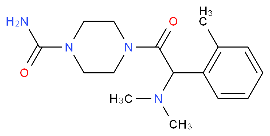 4-[(dimethylamino)(2-methylphenyl)acetyl]-1-piperazinecarboxamide_分子结构_CAS_)