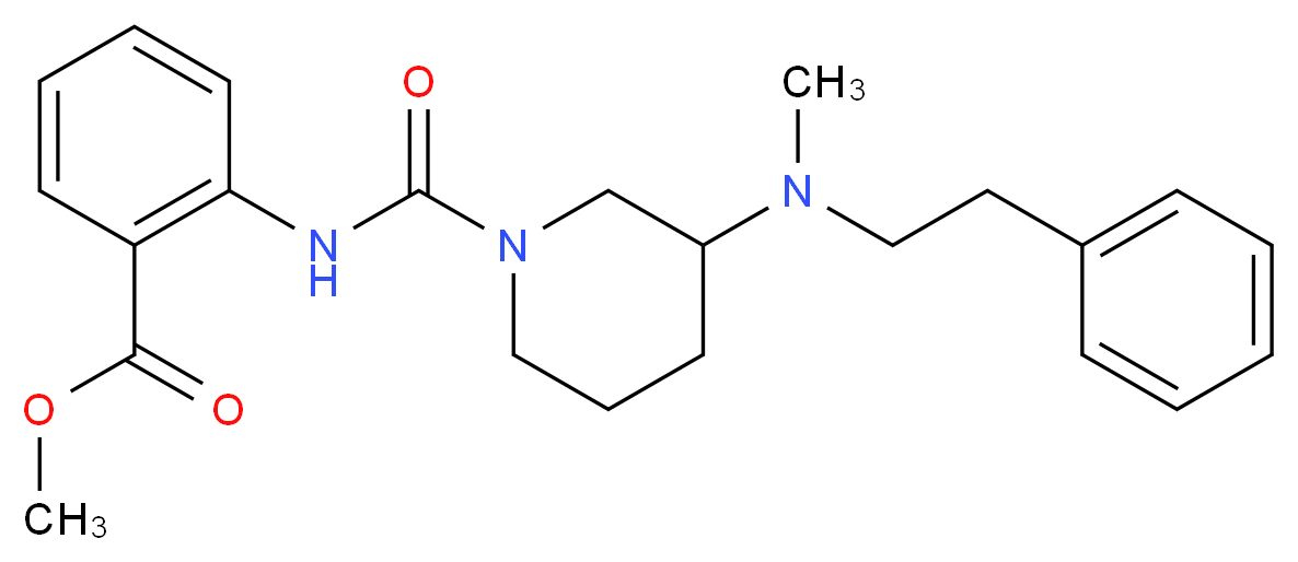 methyl 2-[({3-[methyl(2-phenylethyl)amino]-1-piperidinyl}carbonyl)amino]benzoate_分子结构_CAS_)