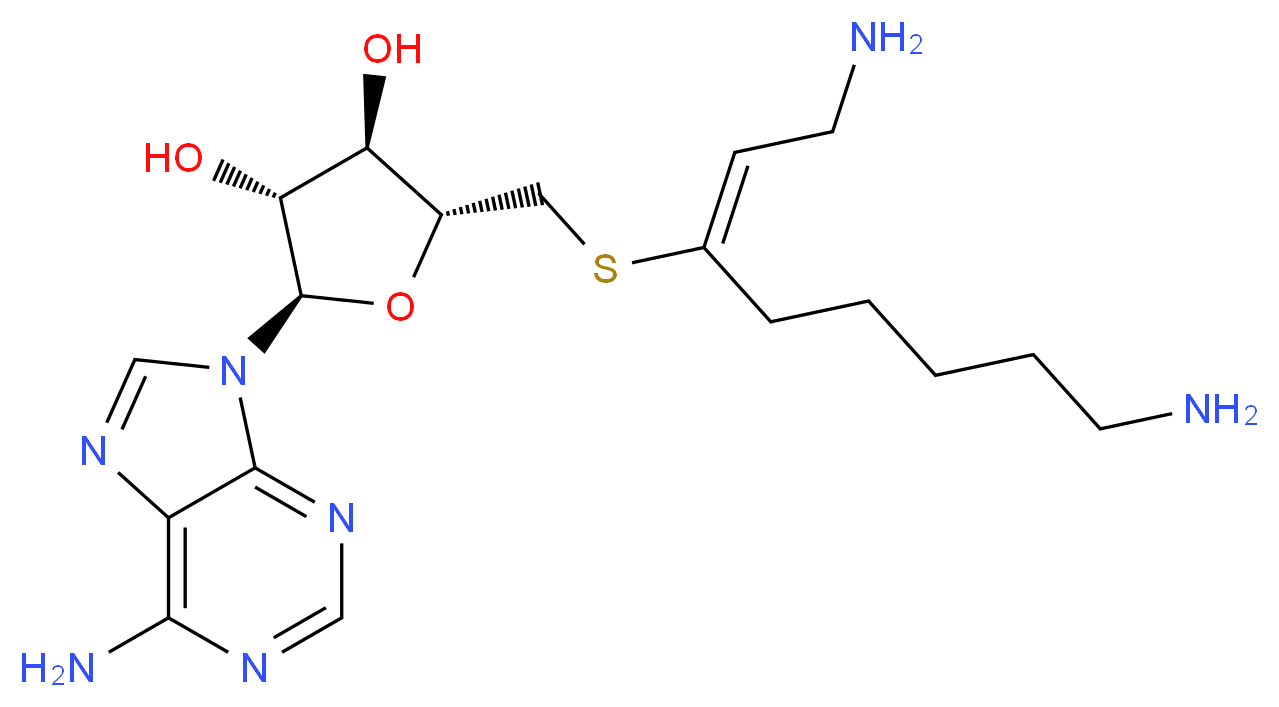 (2R,3R,4R,5R)-2-(6-amino-9H-purin-9-yl)-5-({[(2E)-1,8-diaminooct-2-en-3-yl]sulfanyl}methyl)oxolane-3,4-diol_分子结构_CAS_76426-40-9