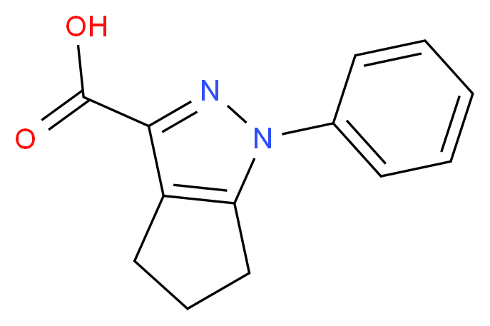 1-phenyl-1,4,5,6-tetrahydrocyclopenta[c]pyrazole-3-carboxylic acid_分子结构_CAS_96197-36-3)