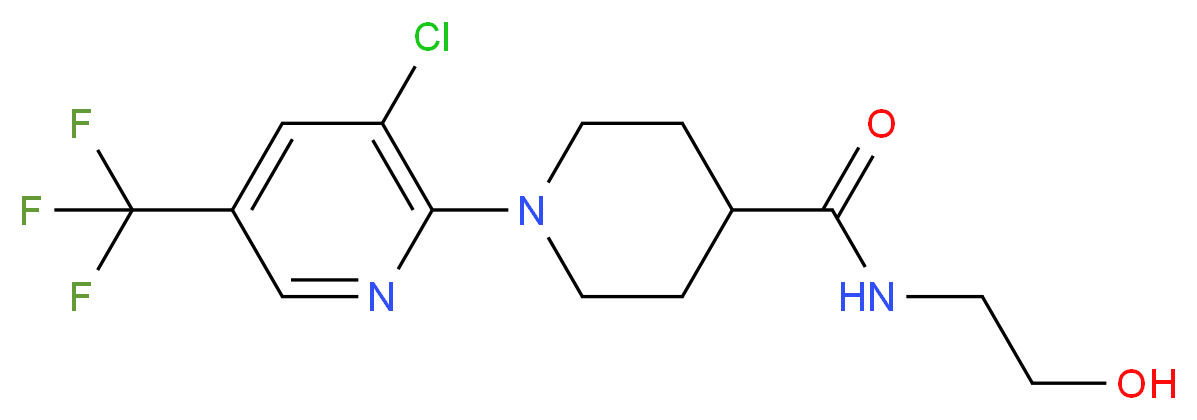 1-[3-Chloro-5-(trifluoromethyl)-2-pyridinyl]-N-(2-hydroxyethyl)-4-piperidinecarboxamide_分子结构_CAS_)