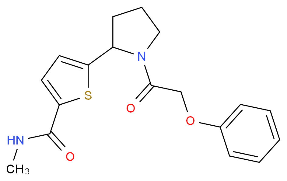 N-methyl-5-[1-(phenoxyacetyl)-2-pyrrolidinyl]-2-thiophenecarboxamide_分子结构_CAS_)