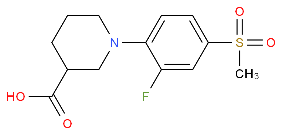 1-[2-Fluoro-4-(methylsulphonyl)phenyl]piperidine-3-carboxylic acid_分子结构_CAS_)