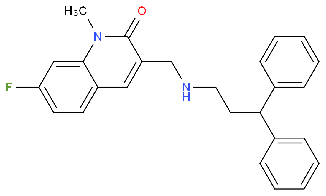 3-{[(3,3-diphenylpropyl)amino]methyl}-7-fluoro-1-methyl-2(1H)-quinolinone_分子结构_CAS_)