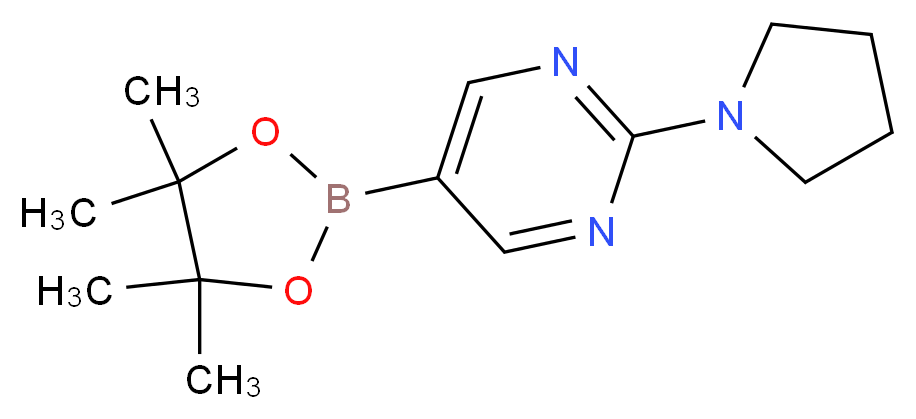 2-(PYRROLIDIN-1-YL)PYRIMIDINE-5-BORONIC ACID PINACOL ESTER_分子结构_CAS_1015242-07-5)