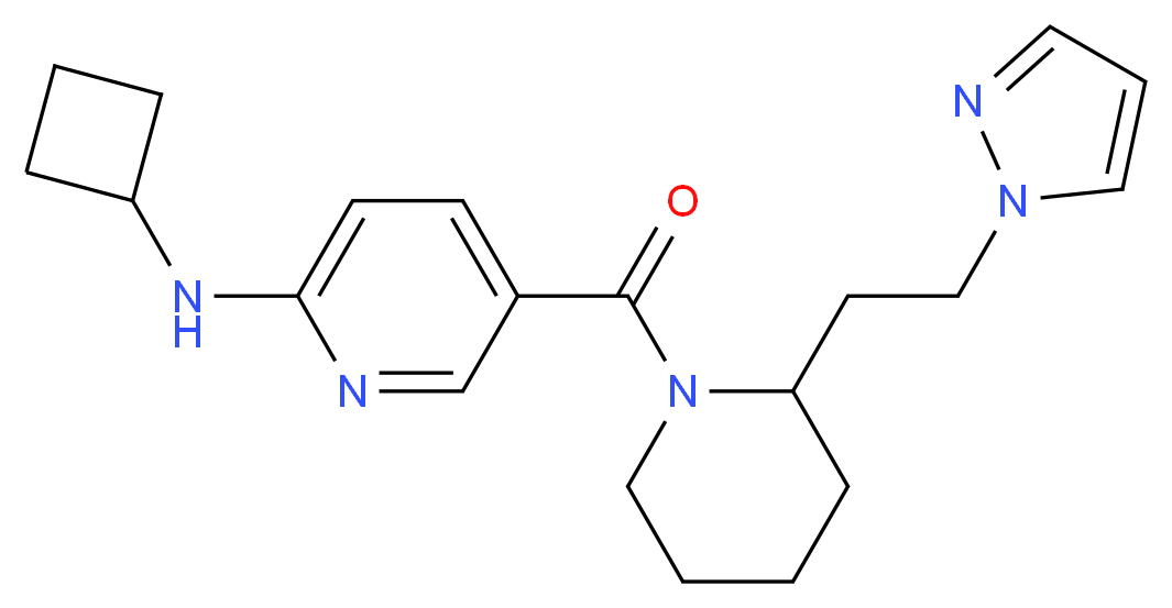 N-cyclobutyl-5-({2-[2-(1H-pyrazol-1-yl)ethyl]-1-piperidinyl}carbonyl)-2-pyridinamine_分子结构_CAS_)