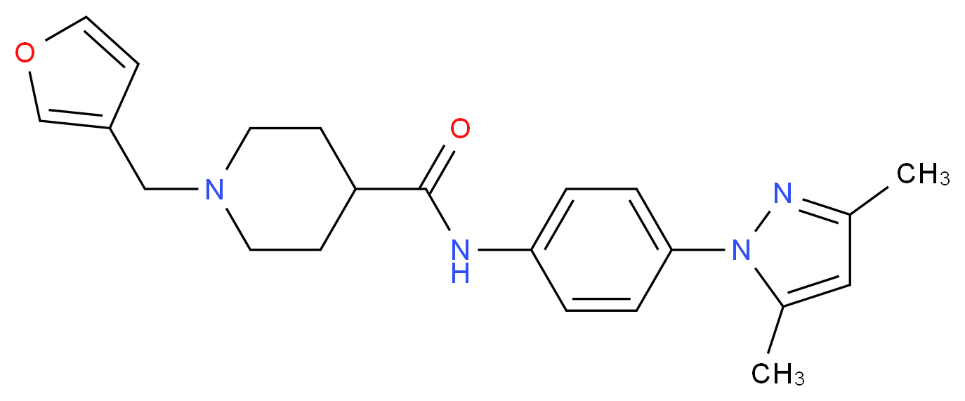 N-[4-(3,5-dimethyl-1H-pyrazol-1-yl)phenyl]-1-(3-furylmethyl)-4-piperidinecarboxamide_分子结构_CAS_)