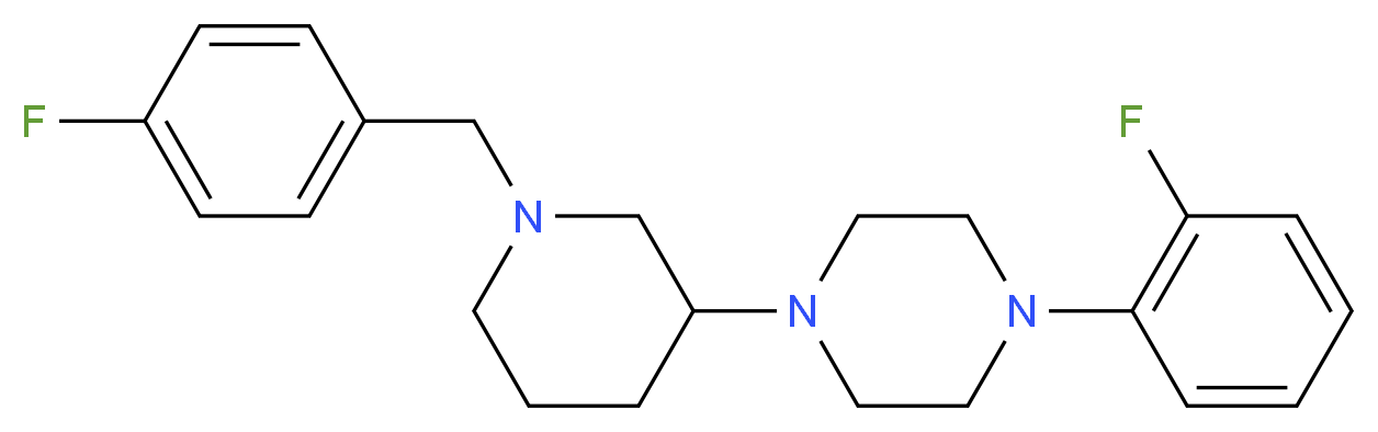 1-[1-(4-fluorobenzyl)-3-piperidinyl]-4-(2-fluorophenyl)piperazine_分子结构_CAS_)