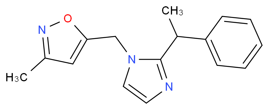 3-methyl-5-{[2-(1-phenylethyl)-1H-imidazol-1-yl]methyl}isoxazole_分子结构_CAS_)