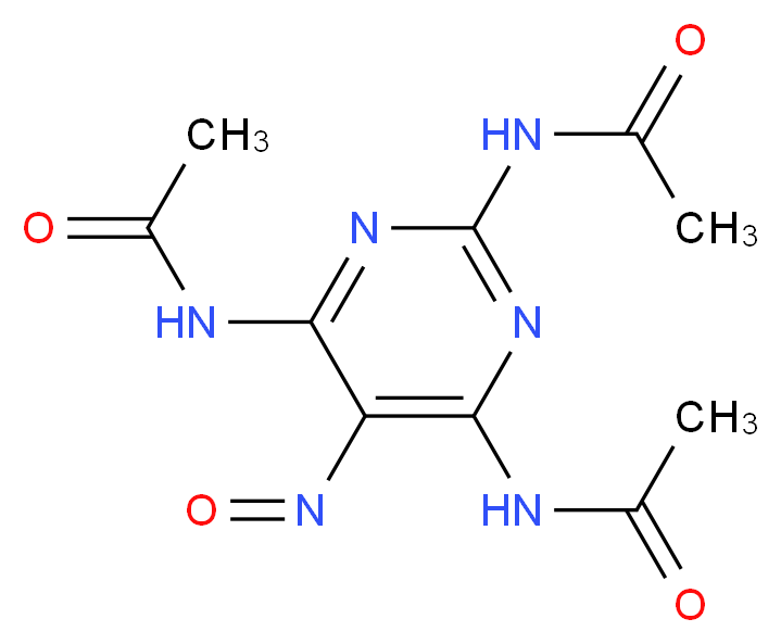 N-(2,6-diacetamido-5-nitrosopyrimidin-4-yl)acetamide_分子结构_CAS_1090-42-2