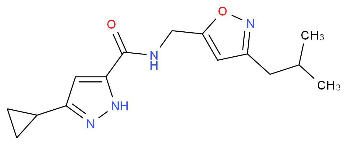 3-cyclopropyl-N-[(3-isobutylisoxazol-5-yl)methyl]-1H-pyrazole-5-carboxamide_分子结构_CAS_)