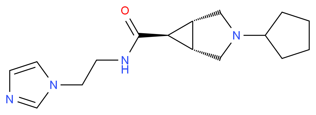(1R*,5S*,6r)-3-cyclopentyl-N-[2-(1H-imidazol-1-yl)ethyl]-3-azabicyclo[3.1.0]hexane-6-carboxamide_分子结构_CAS_)