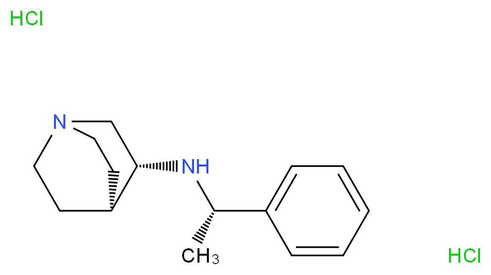 (+)-N-(1(S)-苯乙基)-1-氮杂双环[2.2.2]辛基-3(R)-胺 盐酸盐_分子结构_CAS_120570-09-4)