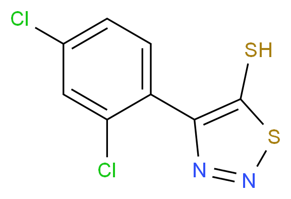 4-(2,4-dichlorophenyl)-1,2,3-thiadiazole-5-thiol_分子结构_CAS_66521-65-1