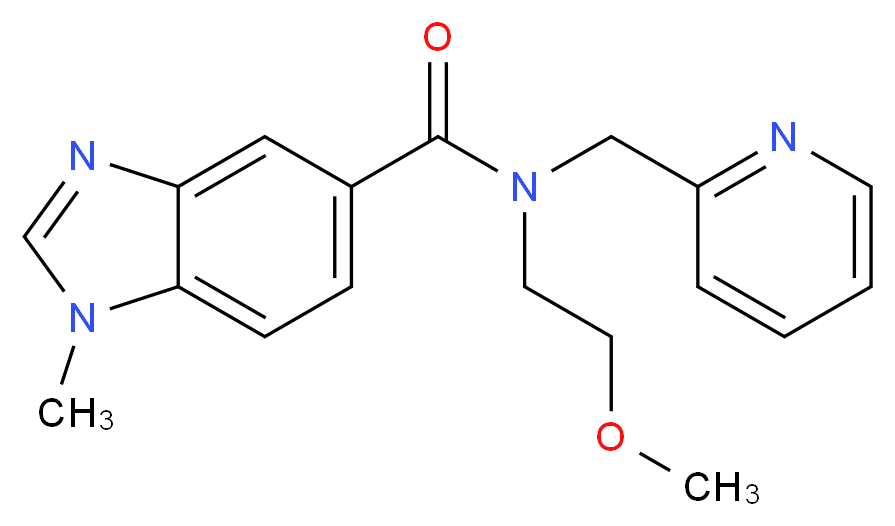N-(2-methoxyethyl)-1-methyl-N-(pyridin-2-ylmethyl)-1H-benzimidazole-5-carboxamide_分子结构_CAS_)