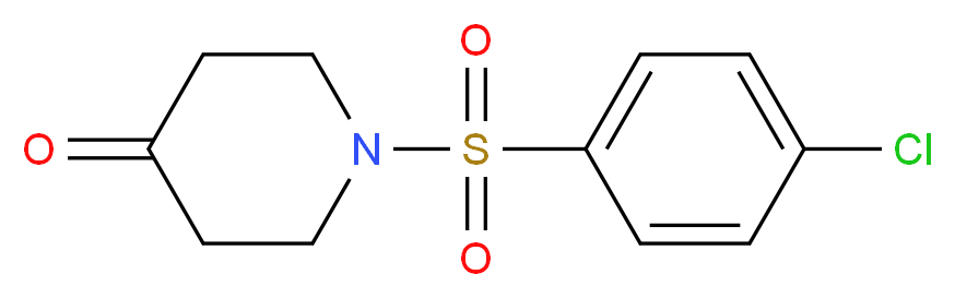 1-[(4-Chlorophenyl)sulphonyl]piperidin-4-one_分子结构_CAS_)