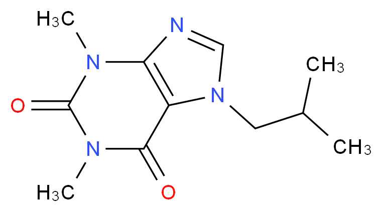 1,3-dimethyl-7-(2-methylpropyl)-2,3,6,7-tetrahydro-1H-purine-2,6-dione_分子结构_CAS_90162-60-0