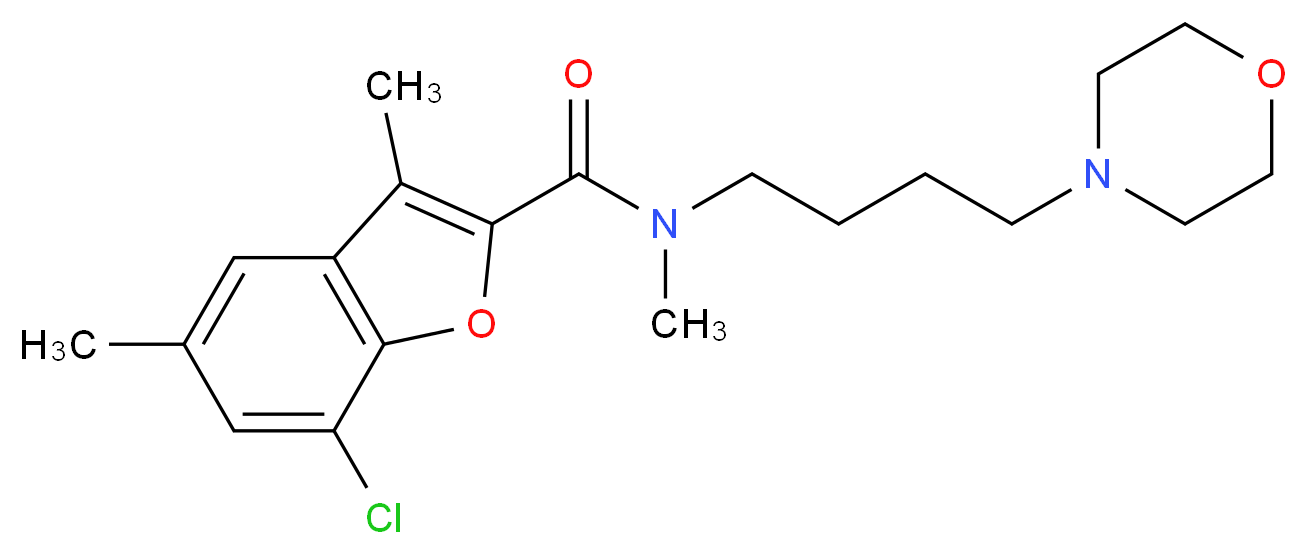 7-chloro-N,3,5-trimethyl-N-[4-(4-morpholinyl)butyl]-1-benzofuran-2-carboxamide_分子结构_CAS_)